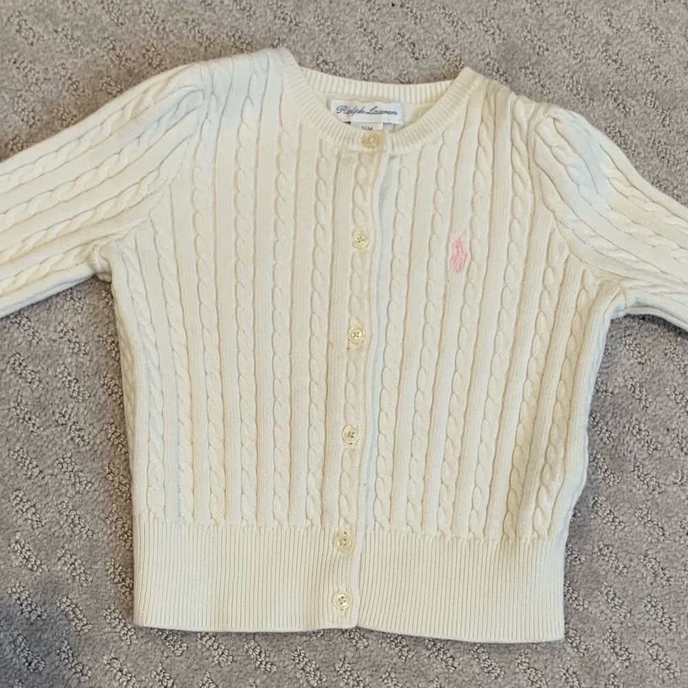 Cream colored Ralph Lauren Baby Girl Cardigan